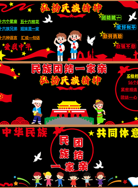 班级布置童心向党主题装饰墙贴