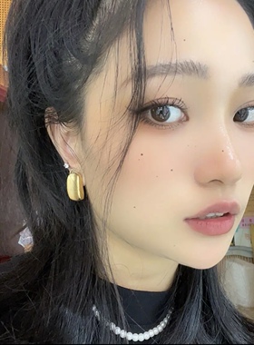 极简冷淡风金属耳钉女韩国小众复古个性简约百搭气质时尚耳环耳饰