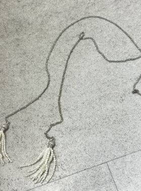 长款烟花贝母流苏项链女轻奢小众高级感气质吊坠锁骨链毛衣链配饰