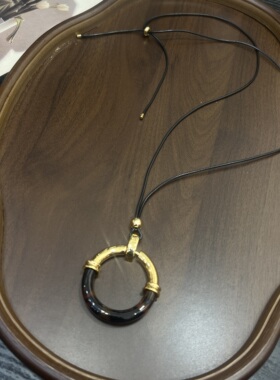 欧美夸张金属豹纹理感圆形项链个性冷淡风几何独特小众简约毛衣链