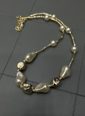 欧美复古不规则珍珠串珠项链女小众设计感高级气质百搭网红锁骨链