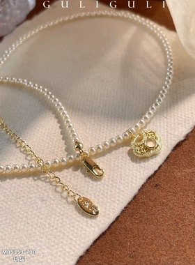 2026新款法式复古高级感平安锁珍珠项链精致名媛轻奢小众锁骨链潮