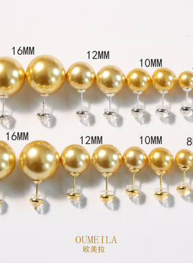 金色圆珠耳钉气质时尚百搭优雅