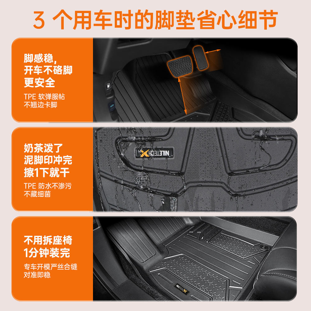 尼罗河高边TPE汽车脚垫适用于本田CRV思域雅阁皓影英仕派URV冠道,淘宝优惠券,粉丝福利购,淘宝优惠卷