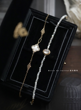 夏日微风女包金贝母欧美复古手链