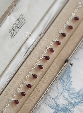夏日微风*挚爱之心。同款石榴石手链925纯银原创小众高级气质通勤