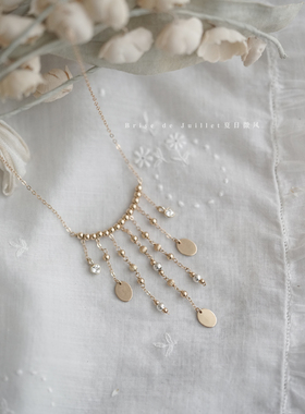 夏日微风金珠流苏项链