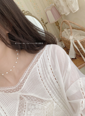 夏日微风包金珍珠女项链锁骨