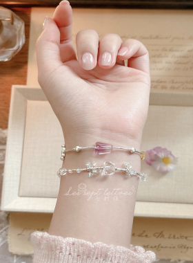 三色堇925银紫水晶黄水晶手链