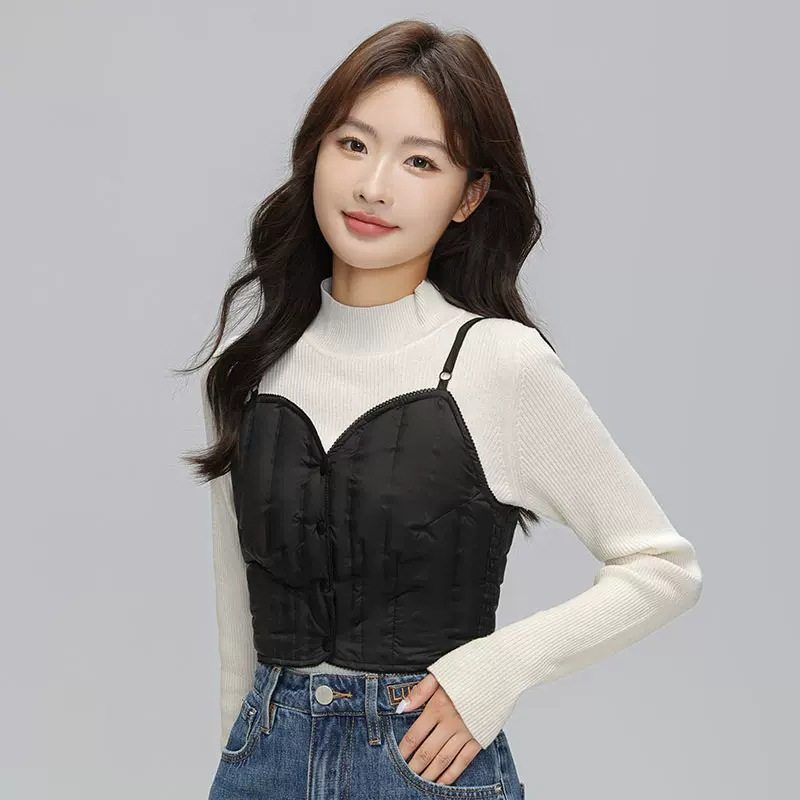 出口90白鸭绒轻薄羽绒内胆吊带衫轻便内搭超短款羽绒马甲背心保暖,淘宝优惠券,粉丝福利购,淘宝优惠卷