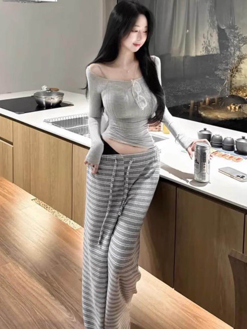 51STUDIO自制【韩女套装】显胸紧身T+娇娇女休闲慵懒抽绳长裤套装,淘宝优惠券,粉丝福利购,淘宝优惠卷