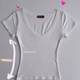 In stock ~ 51STUDIO homemade GW106yi ຕ້ອງຊື້ sexy ເລິກ v-neck ສະດວກສະບາຍ tight-sleeved ເສື້ອທີເຊີດແຂນສັ້ນ