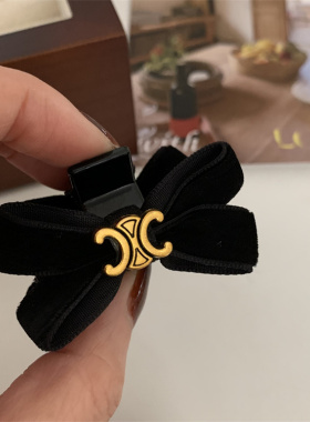 法式复古丝绒蝴蝶结发夹