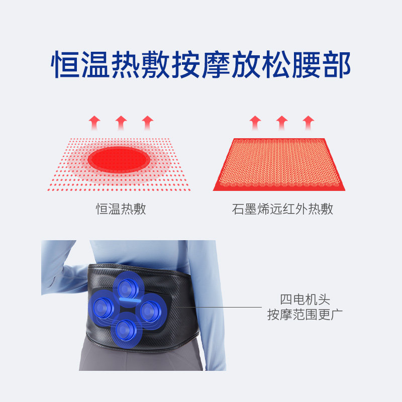 腰部按摩器仪按腰神器腰疼腰痛腰酸热敷电动理疗护腰震动智能腰带,淘宝优惠券,粉丝福利购,淘宝优惠卷