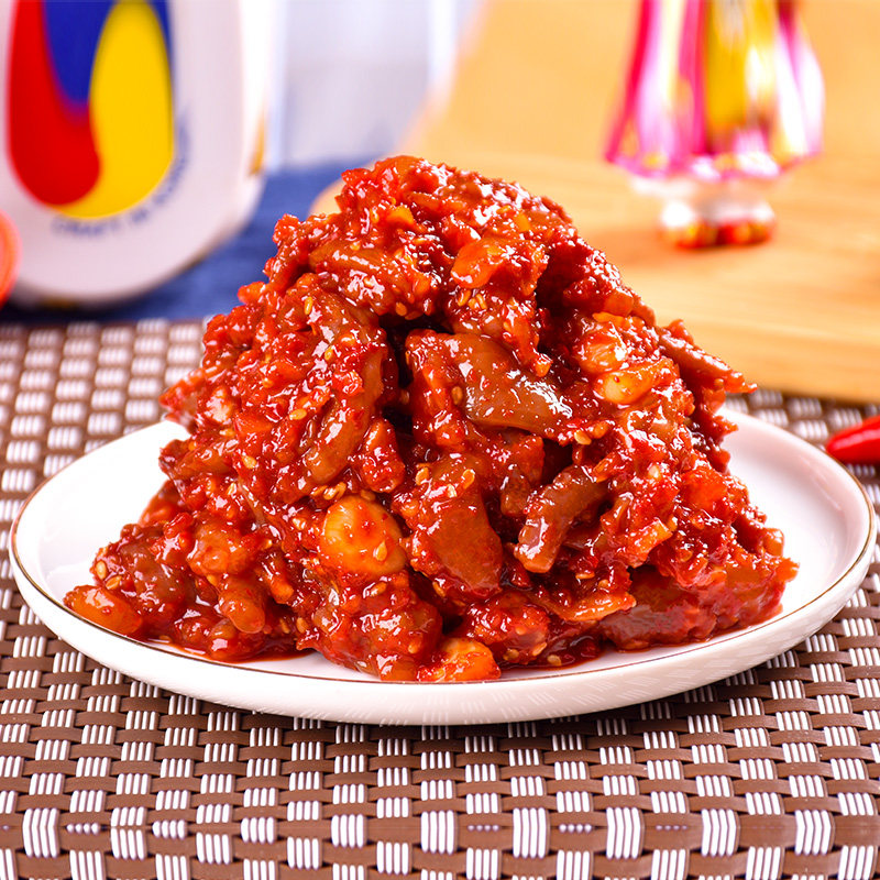 小伙子韩国饭店同款拌章鱼酱东北下饭菜延边韩式下饭酱菜一斤包邮,淘宝优惠券,粉丝福利购,淘宝优惠卷