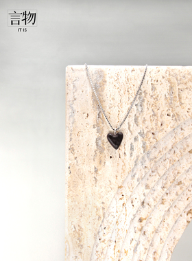 原创设计风手工小叶紫檀心形项链