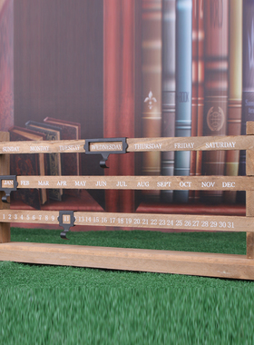 diy复古风木质数字拍照万年历