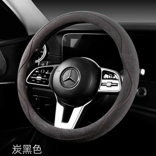麂皮绒汽车方向盘套四季款通用型绒布车把套新款超薄防滑吸汗透气 - 图2