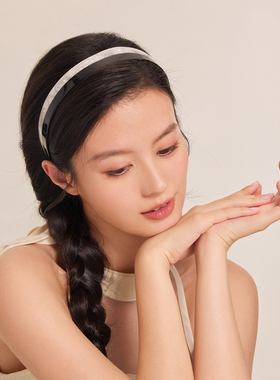 奇美拉黑白拼色宽边高颅顶发箍