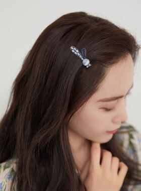 简约可爱兔子刘海边夹女