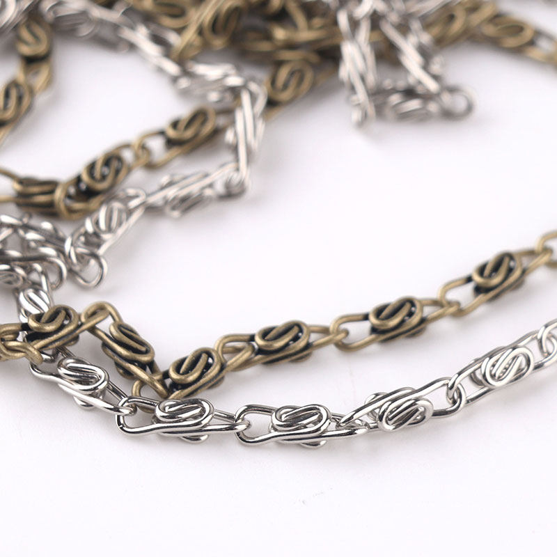 手工diy辅料挎包包带配件细金属链子口金包链古铜色银色万字链条,淘宝优惠券,粉丝福利购,淘宝优惠卷