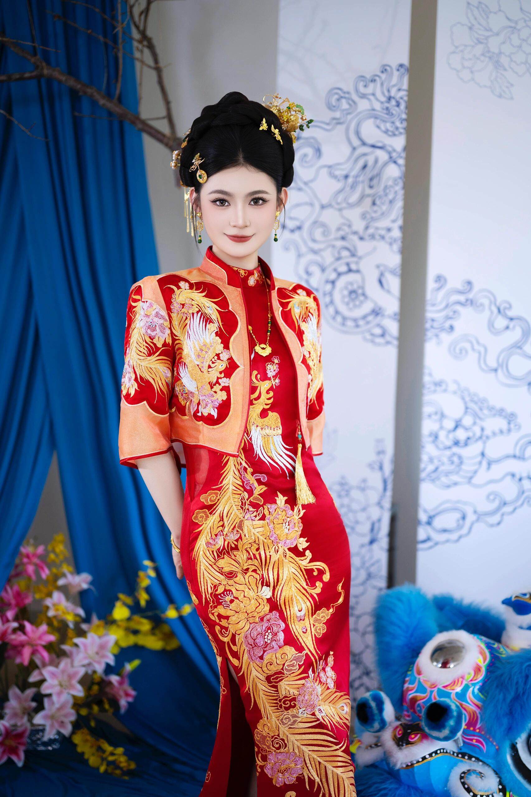 出租南枝同款新款旗袍婚服重工刺绣新娘结婚订婚礼服外套拖尾大码,淘宝优惠券,粉丝福利购,淘宝优惠卷