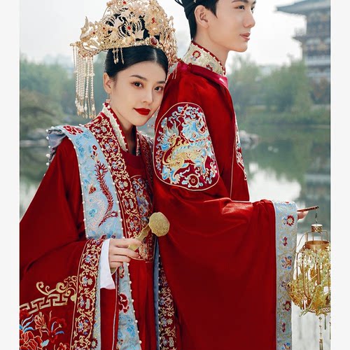 明制汉服婚服2025年新款重工礼服古代汉服新娘嫁衣凤冠霞帔出租 - 图0