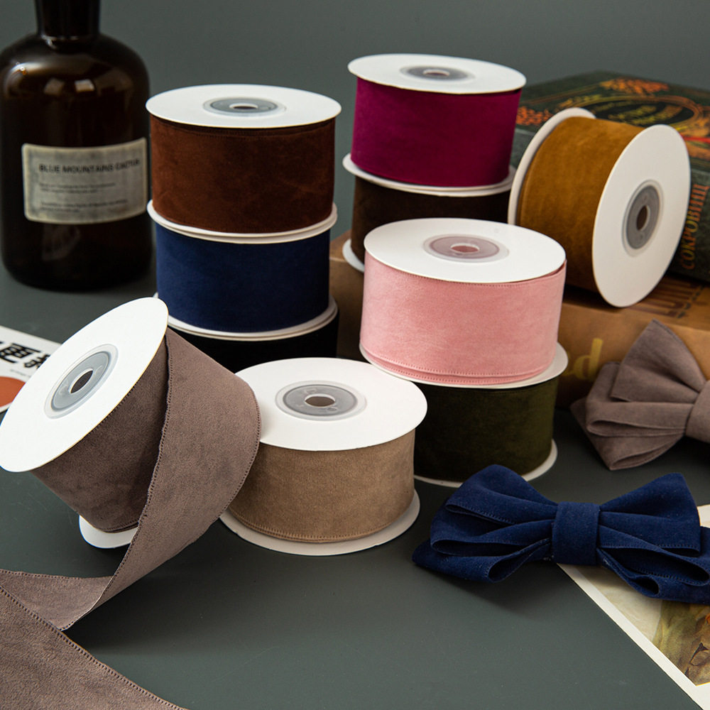 4cm韩版双面压边麂皮绒织带纯色植绒丝带蝴蝶结发饰服装辅料批发,淘宝优惠券,粉丝福利购,淘宝优惠卷