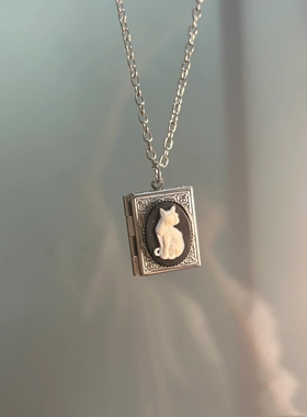 猫咪项链纪念吊坠相框链毛衣链男女首饰