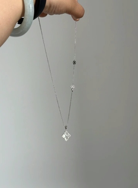 四叶草项链锁骨链子镶嵌贝壳项链毛衣链不掉色