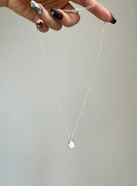 两件套项链小米珠法式珍珠叠戴轻奢小众锁骨链女中古