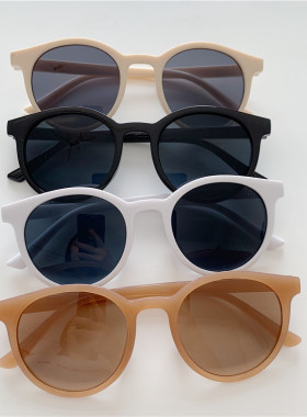 网红复古韩国版圆形街拍好看墨镜