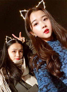 七彩闪光夜市猫耳朵发箍网红同款