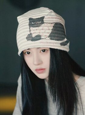 鞠婧祎同款秋冬女款猫咪堆堆帽
