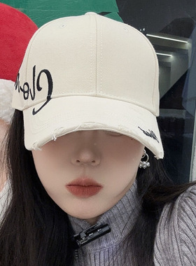 韩系女春秋破洞显脸小防晒棒球帽
