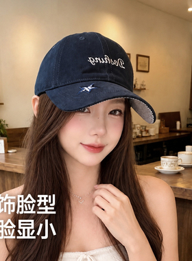 日系复古星星刺绣显脸小软顶棒球