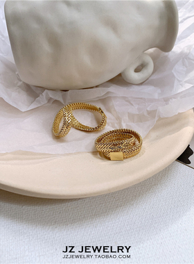 jzring欧美简约轻奢女双层指环