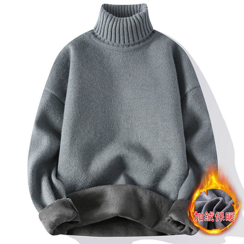高领毛衣男秋冬季复古宽松雪貂绒打底衫纯色加厚男士羊毛针织衫潮,淘宝优惠券,粉丝福利购,淘宝优惠卷