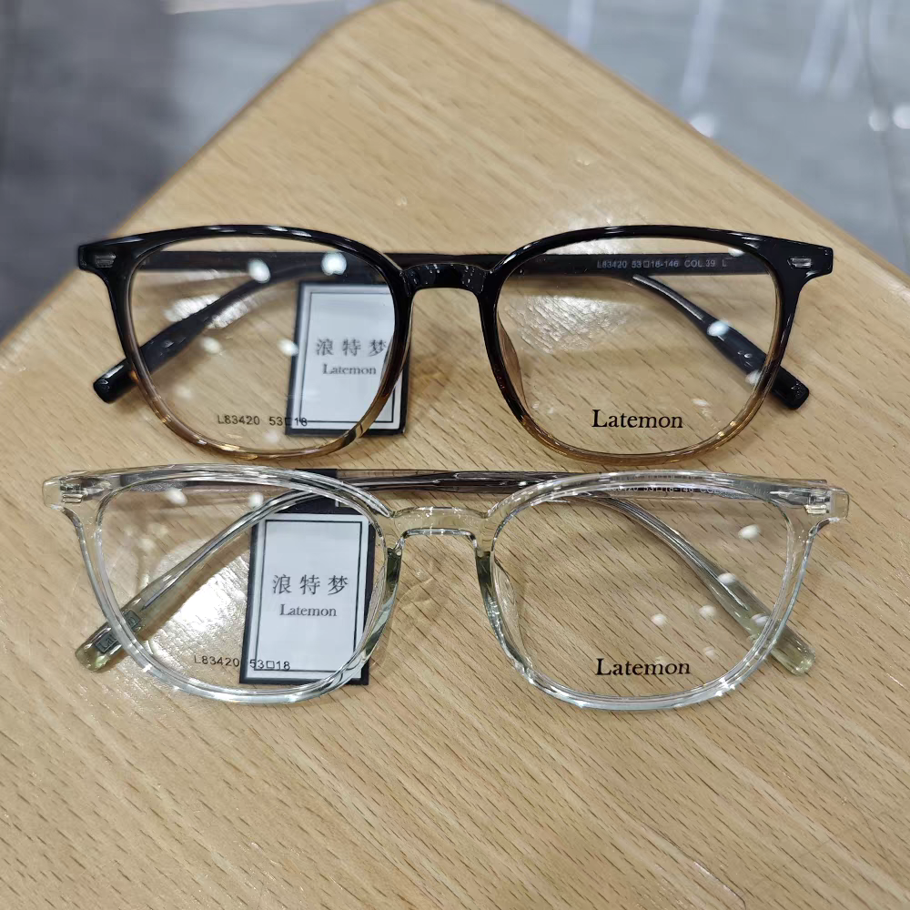 Latemon浪特梦近视眼镜框女茶色猫眼镜架网红款防蓝光眼镜L83420 - 图1