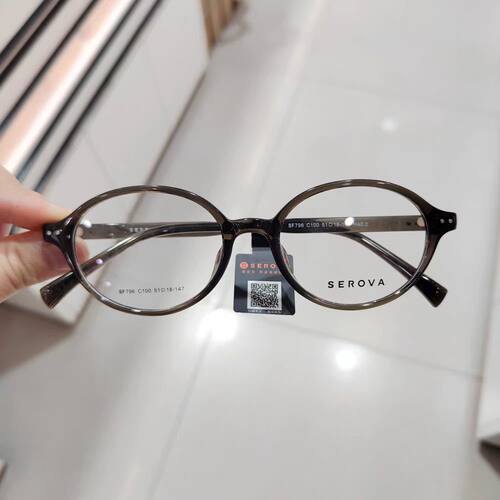 施洛华新款男女同款复古眼镜架可配近视SF796 - 图0