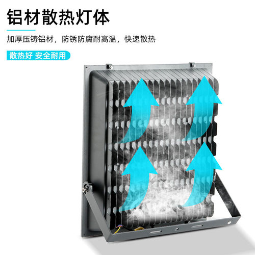 亚明led投光灯户外防水100W200W射灯7070厂房仓库ip66工地照明灯 - 图2