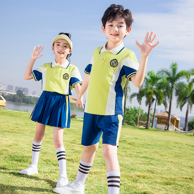 幼儿园园服夏装小学生校服短袖套装英伦学院儿童班服运动会毕业照