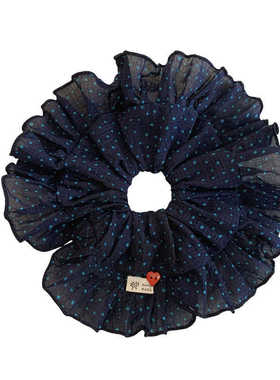 韩系波点爱心大号大肠发圈女扎头发丸子头发绳低马尾头绳皮筋发饰