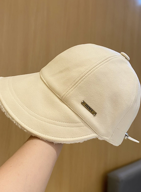 毛绒保暖鸭舌渔夫帽女冬出游百搭