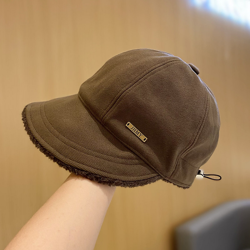 冬季新品加绒鸭舌渔夫帽女潮韩版休闲百搭出游保暖盆帽显脸小帽子,淘宝优惠券,粉丝福利购,淘宝优惠卷