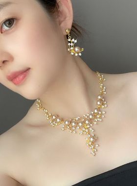 个性夸张女轻奢百搭毛衣链锁骨链