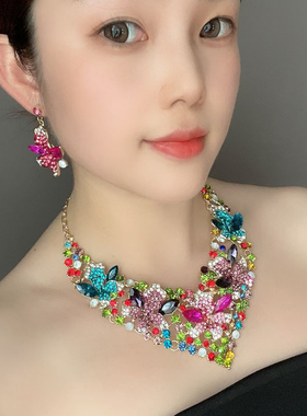 花朵合金女式时尚欧美水钻礼服