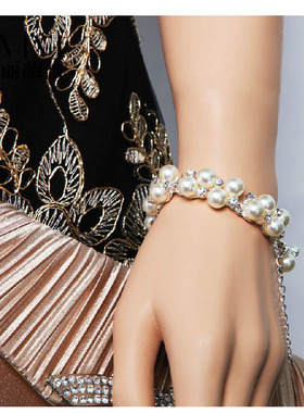 韩国拜托小姐明星同款女珍珠水钻