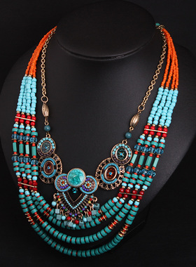 欧美民族夸张装饰项链新款