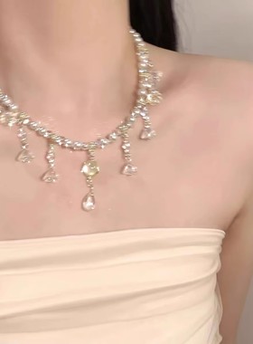 复古宫廷风水滴流苏项链女